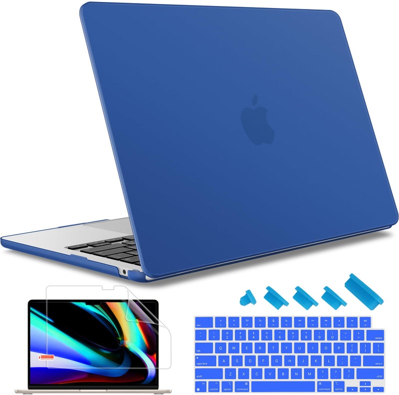 May Chen for M4 MacBook Air 13.6 inch Case 2025 2024 2023 2022 Release A3240 M3 A3113 M2 A2681, Plastic Hard Shell Case for MacBook Air 13.6" with Retina Display Fits Touch ID, Dark Blue - Image 1